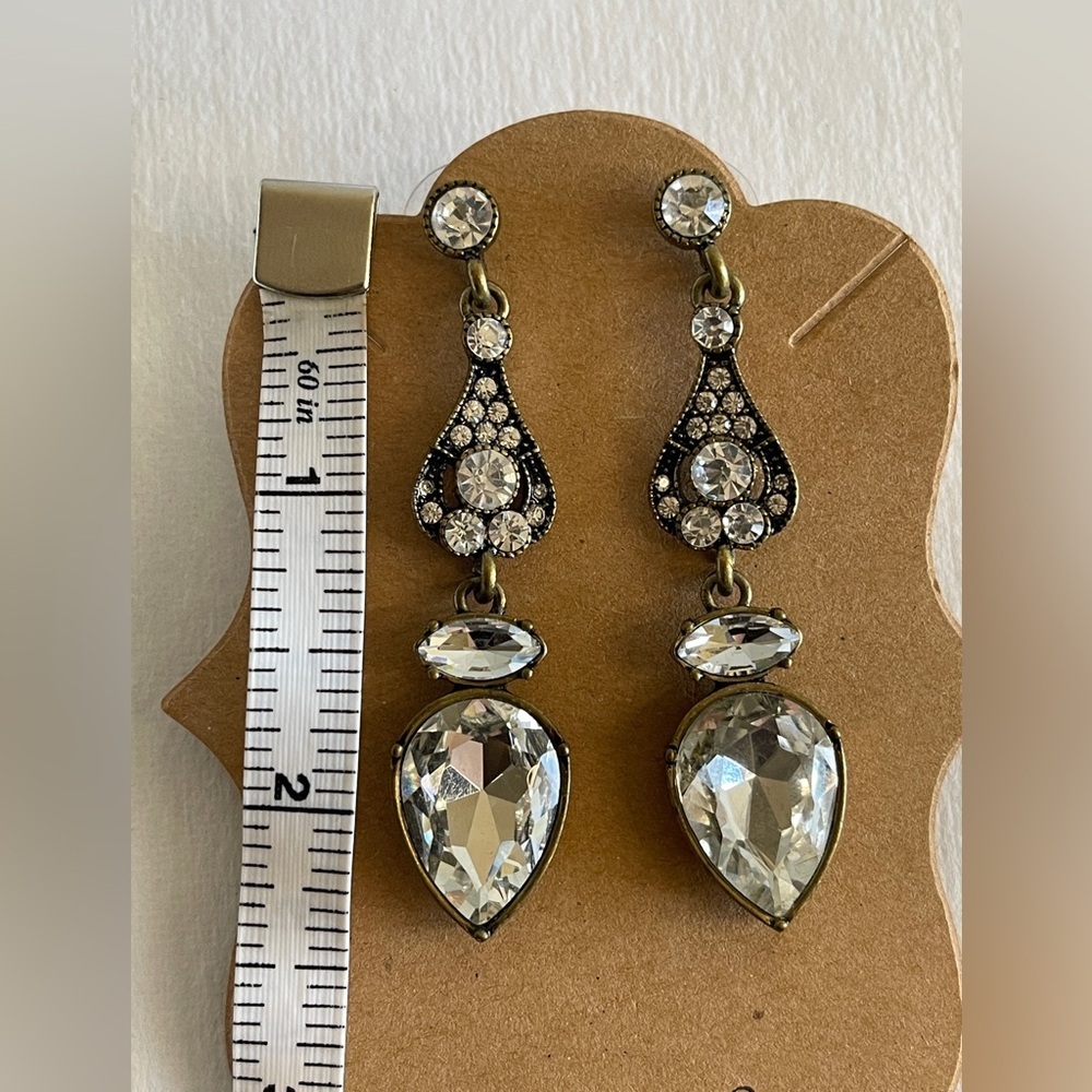 WA Studios Crystal Drop Statement Earrings - Picture 6 of 6